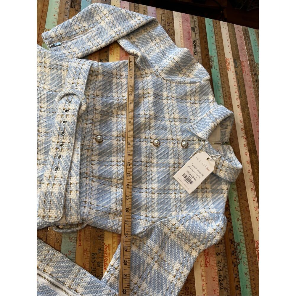 NEW Ivy City Co MyKayla Dress L Retro Tweed Pearl Button Classic Preppy Y2k - Picture 15 of 16